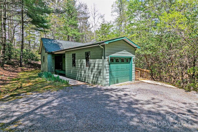 view of garage