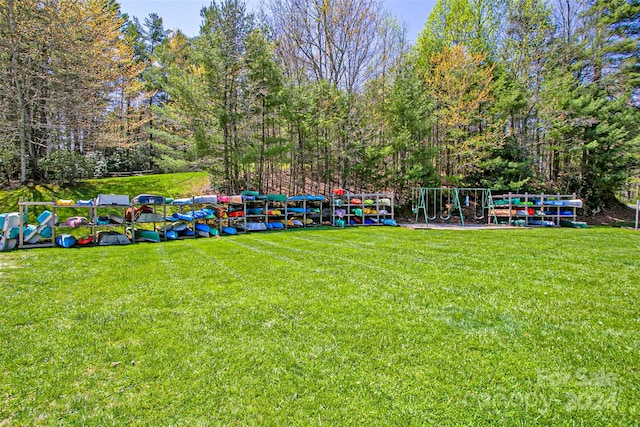 view of yard featuring a playground