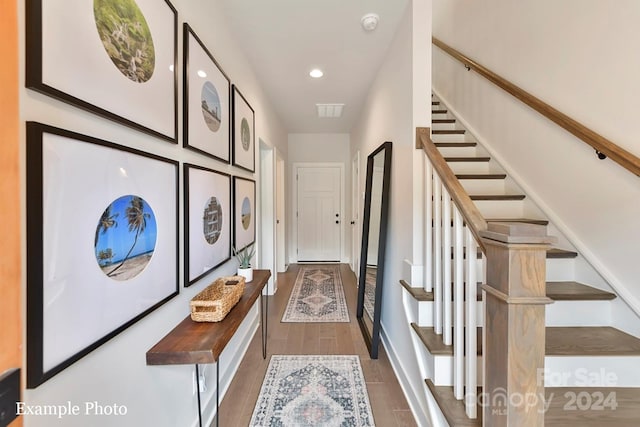 foyer featuring wood-type flooring