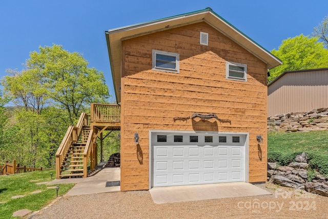 view of front of home with a wooden deck