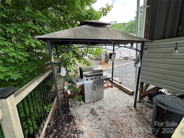 view of yard with a gazebo