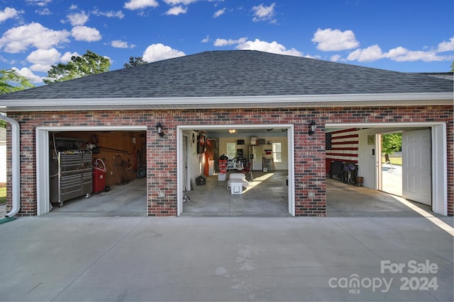 view of garage