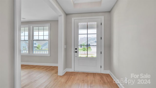 entryway featuring light wood-type flooring