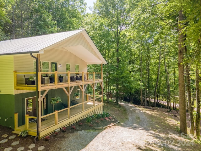 exterior space with a wooden deck