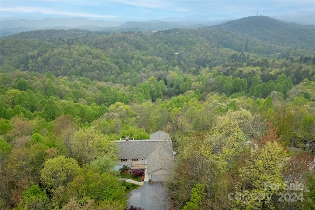 aerial view with a mountain view