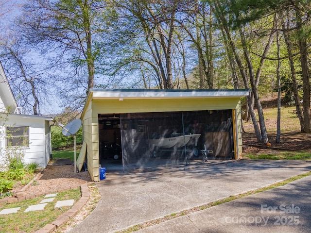 view of garage