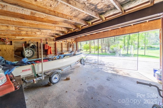 view of garage