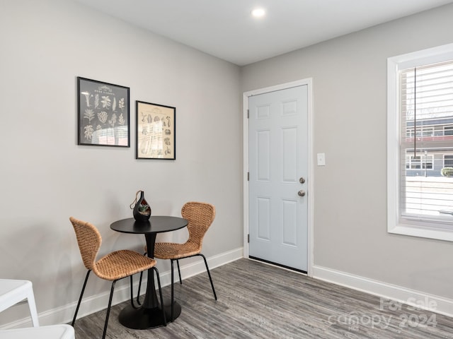 dining area featuring hardwood / wood-style flooring