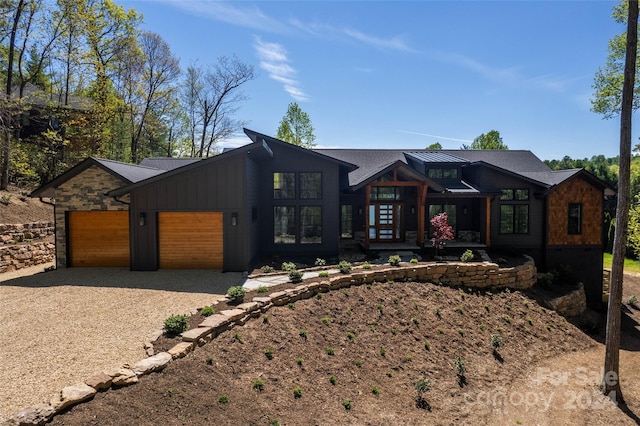 view of front of home with a garage