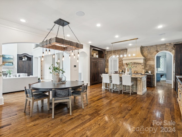 dining room featuring dark wood-type flooring