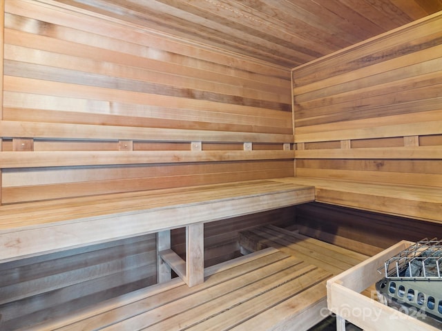 view of sauna