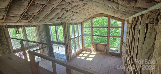 interior space featuring a healthy amount of sunlight and lofted ceiling