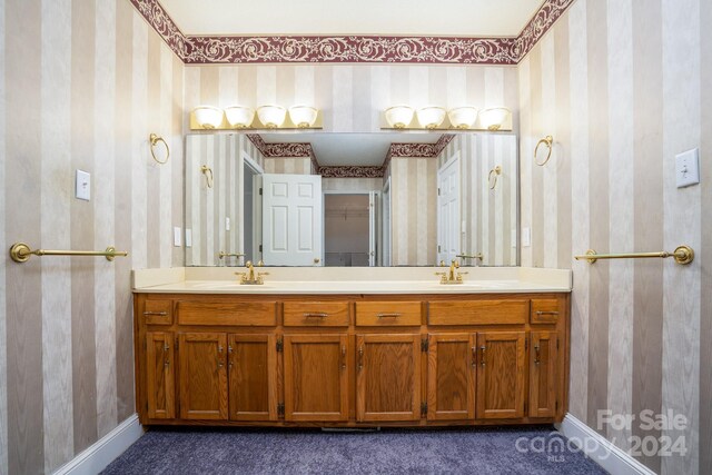 bathroom featuring dual bowl vanity