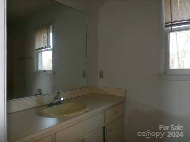 bathroom featuring oversized vanity