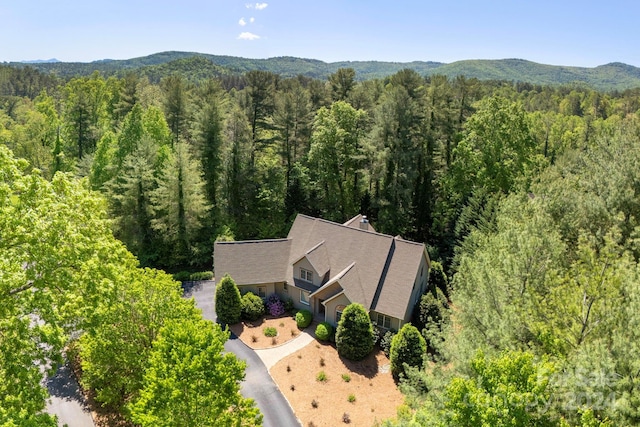 aerial view featuring a mountain view