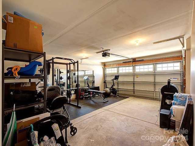 garage featuring a garage door opener