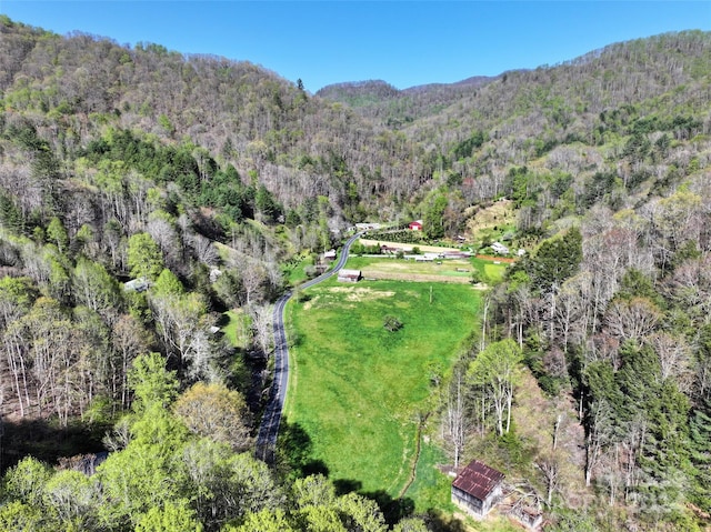 drone / aerial view with a mountain view