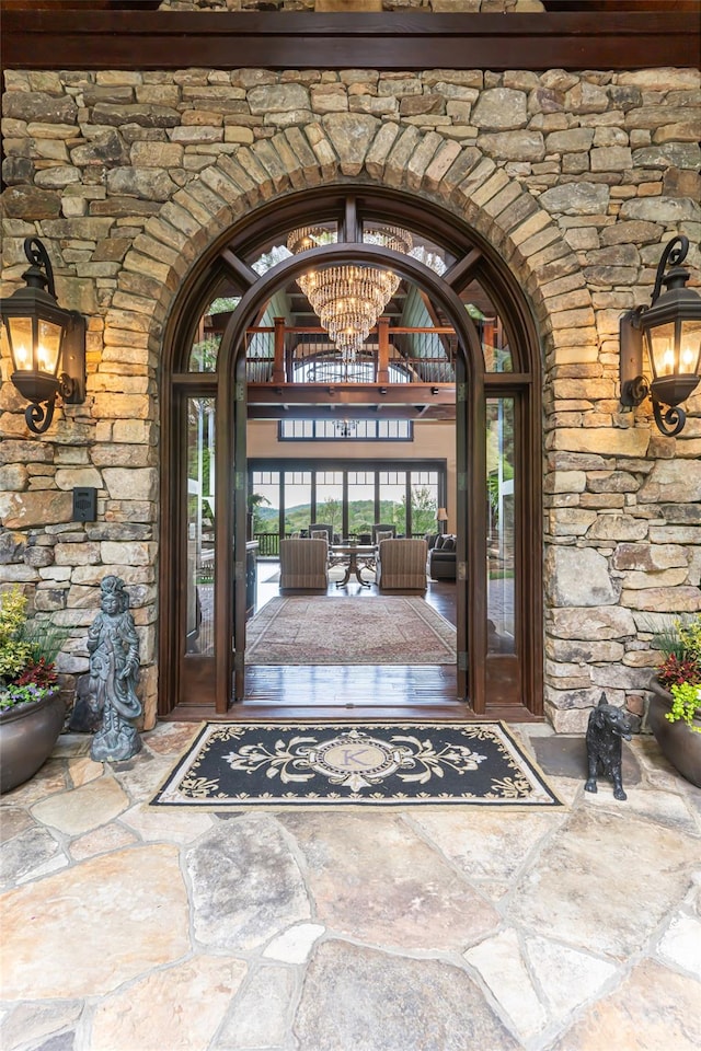 entrance to property with french doors