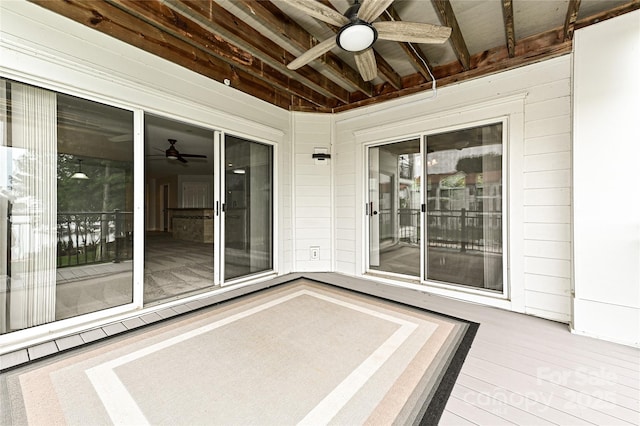 view of patio / terrace featuring ceiling fan