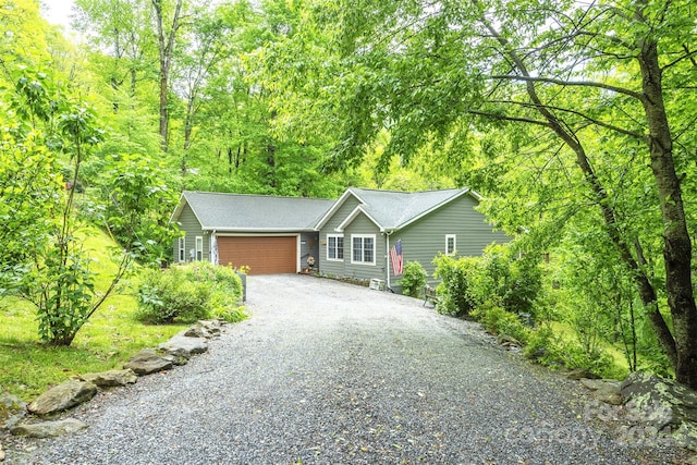 view of front of home with a garage