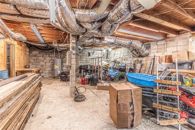 interior space with electric water heater