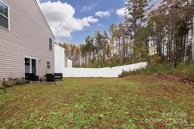 view of yard with a patio area