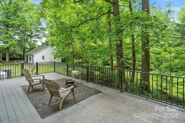 view of wooden deck