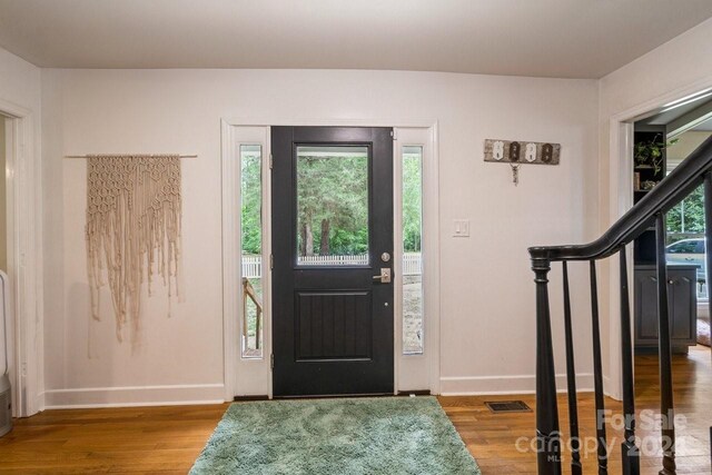 foyer featuring light wood-type flooring