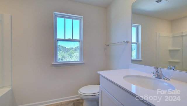 bathroom with vanity and toilet