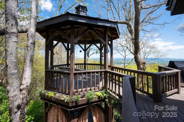 1052 Toxaway Dr, Lake Toxaway, NC 28747 - deck with a gazebo and a grill
