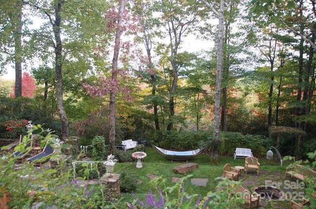 1052 Toxaway Dr, Lake Toxaway, NC 28747 - view of yard featuring a fire pit