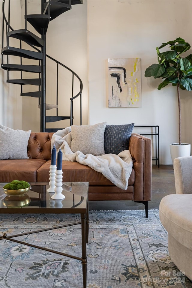 living room with wood-type flooring