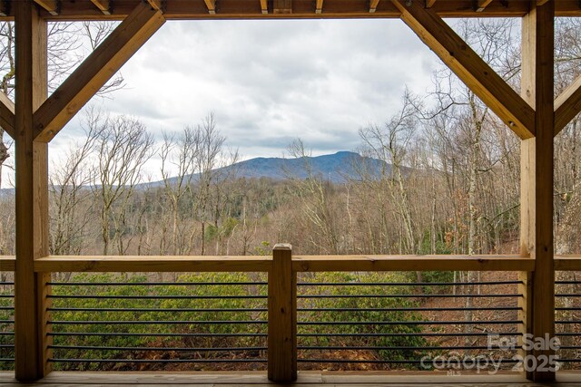 deck featuring a mountain view