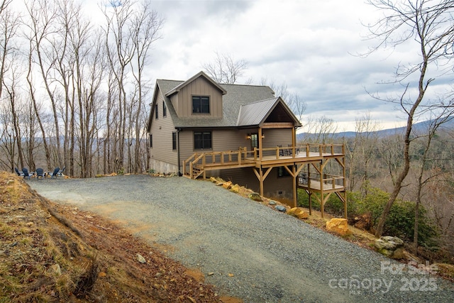 view of front of home featuring a deck