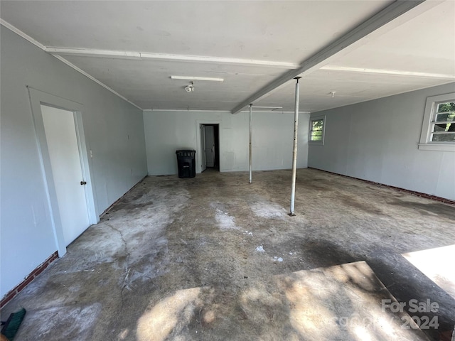 basement with plenty of natural light