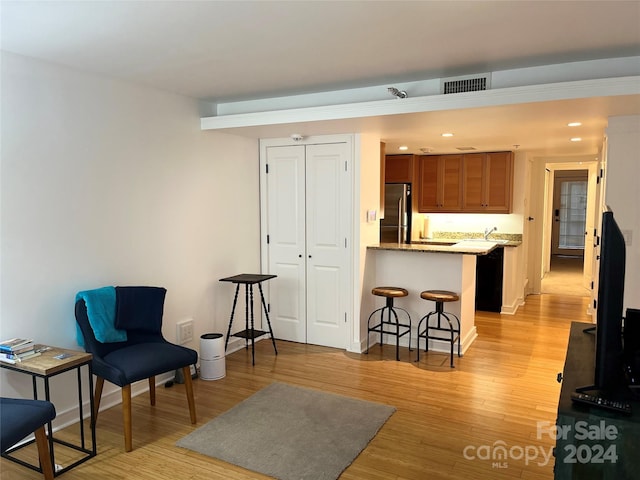 living room featuring light hardwood / wood-style floors