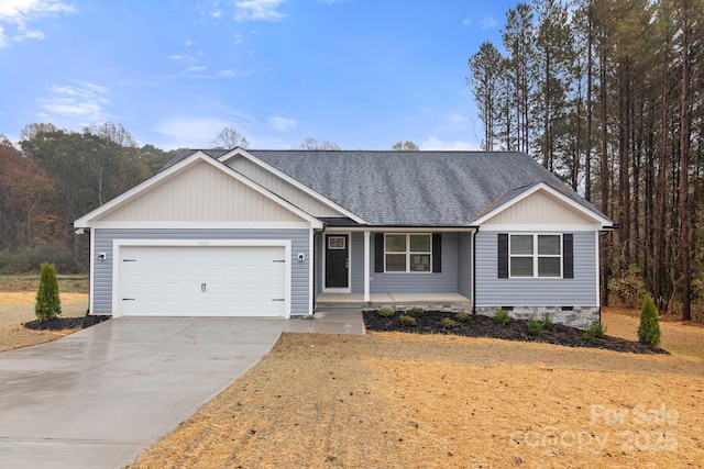 ranch-style home with a garage