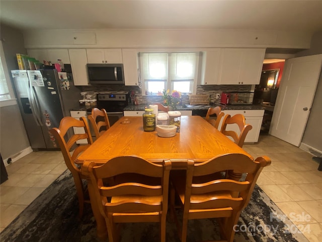 view of tiled dining room