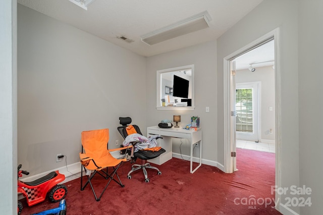 office area with carpet floors