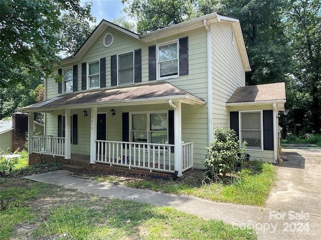 front facade with covered porch