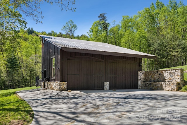 view of garage