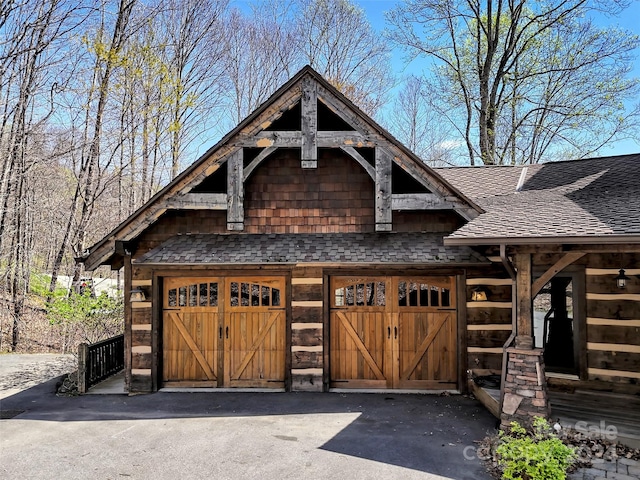 view of garage