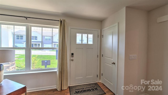 entrance foyer featuring hardwood / wood-style flooring