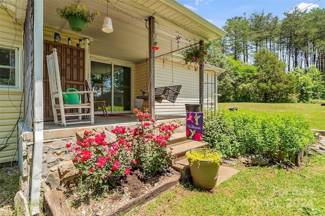 exterior space with covered porch