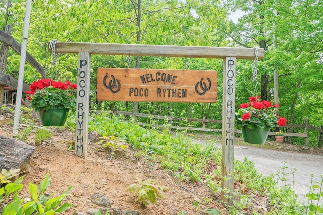 view of community sign