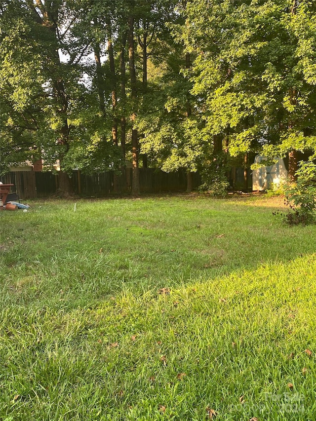 view of yard with a storage unit