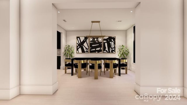 dining room with light hardwood / wood-style floors