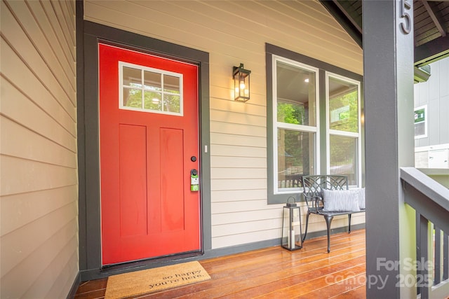 property entrance with a porch