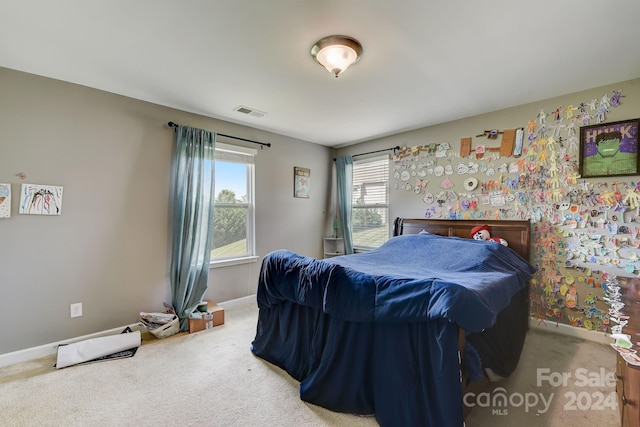 bedroom featuring carpet