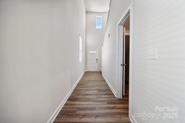 hall featuring dark hardwood / wood-style flooring